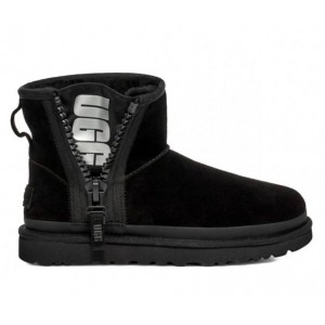 UGG Mini Zipper Tape Logo - Black