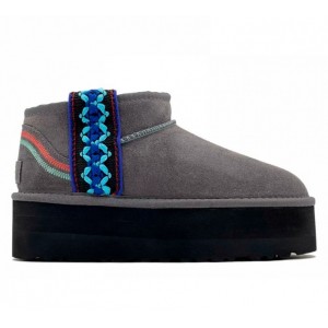 UGG Ультра Мини  Braid Platform - Grey