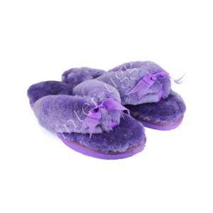 Меховые Вьетнамки Fluff flip flop - Purple