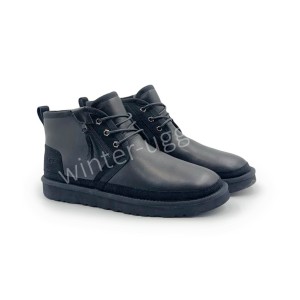 Мужские Кожаные  Ботинки Neumel Zip - Black