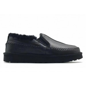 UGG Mens Stitch Slip On Leather - Black